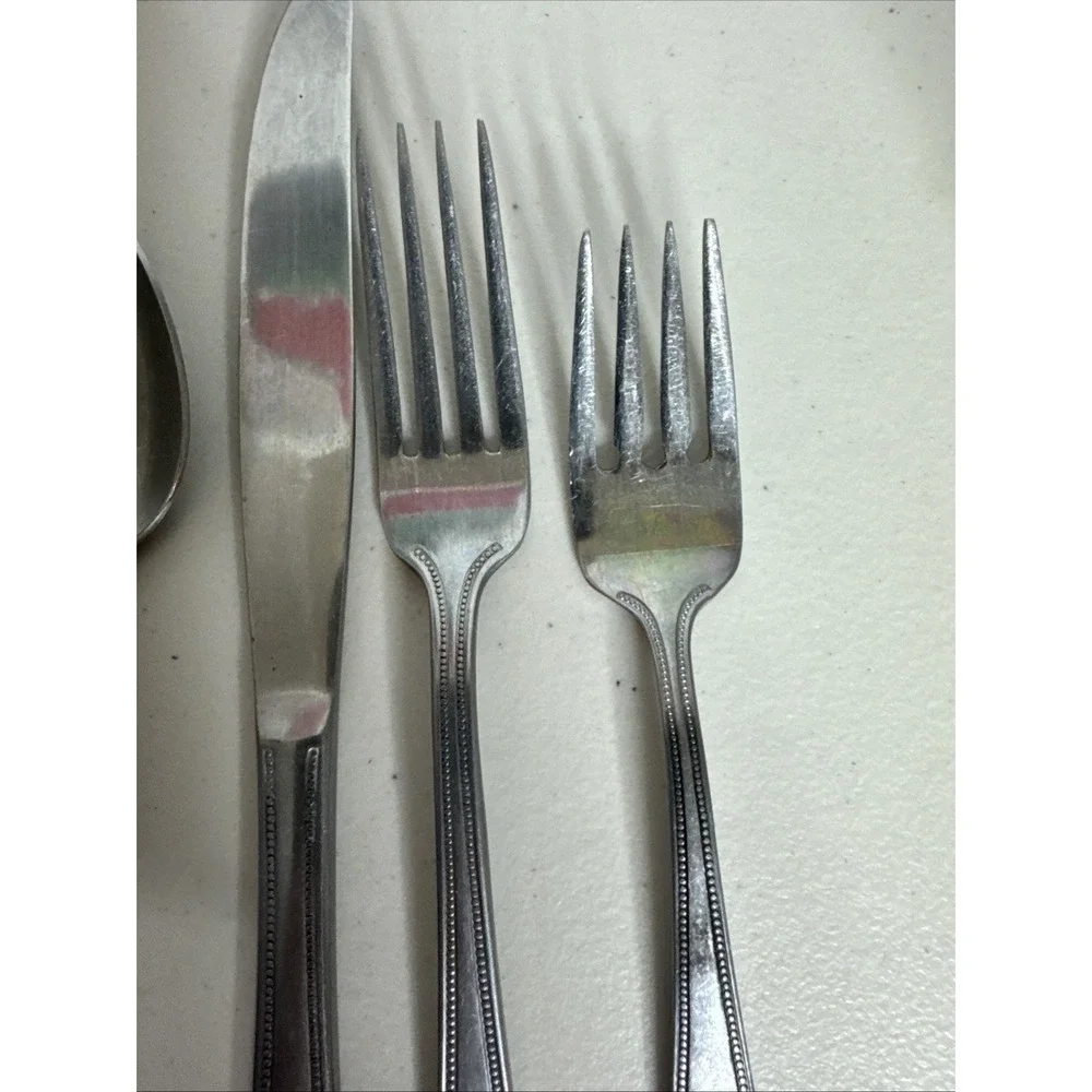 Oneida Northland Fashionpoint Stainless Japan Beaded Flatware 5 Piece Set